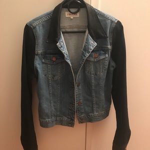 J Brand Jean Jacket With Black Coated Sleeves